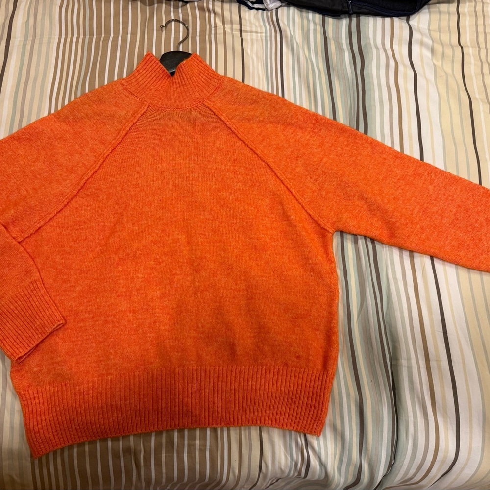 Mango Orange Turtleneck Sweater View 2